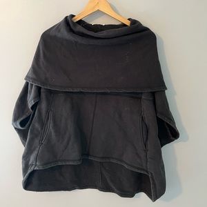 Cotton/bamboo poncho/sweatshirt -charcoal color